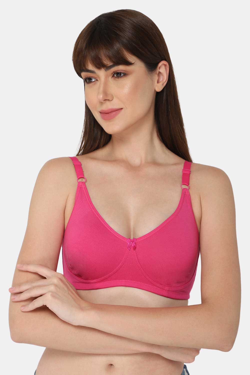 Intimacy Full Coverage Non-Wired T-Shirt Saree Bra - Pink