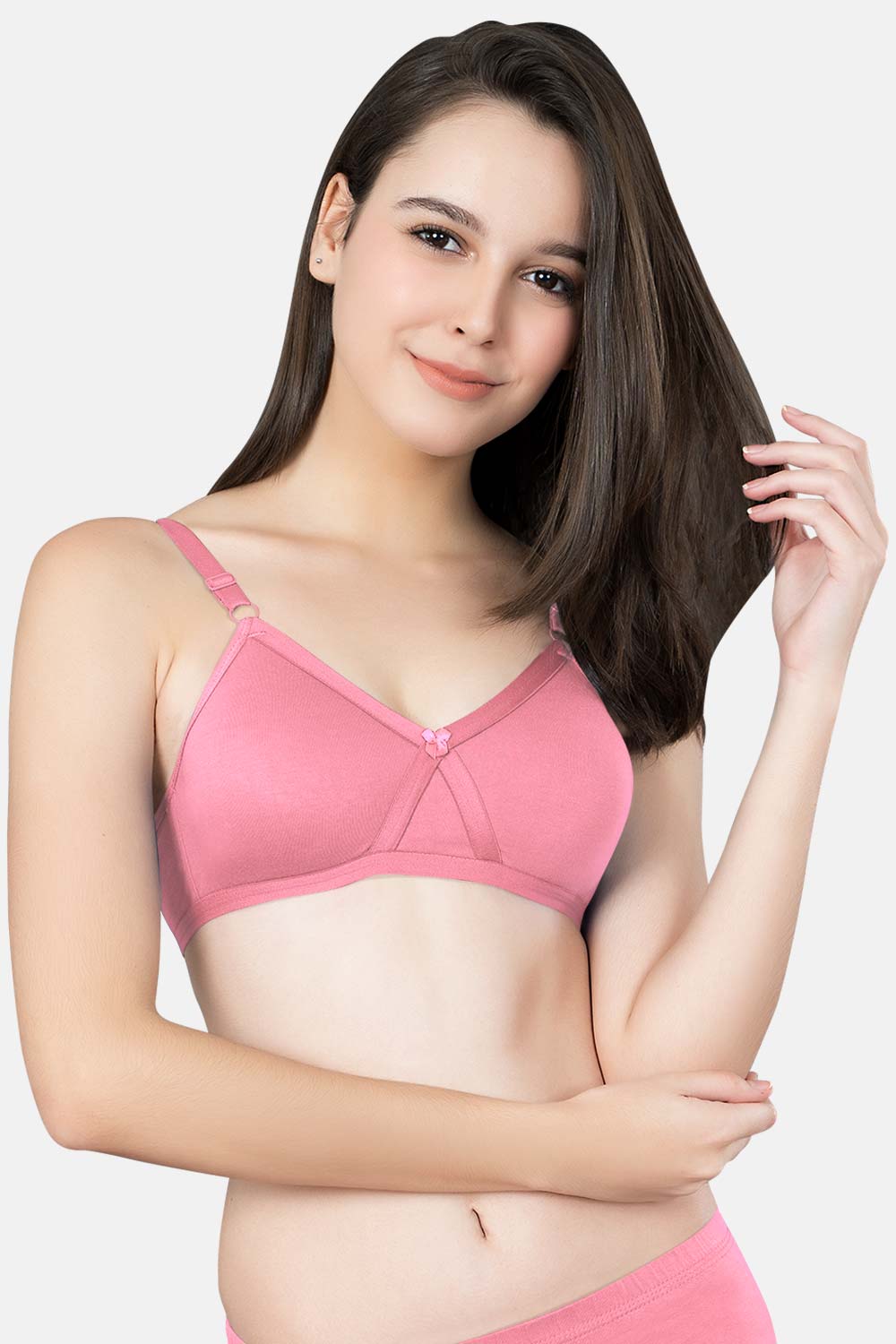 Intimacy High Coverage Non-Wired Non-Padded Everyday T-Shirt Bra-Light Pink