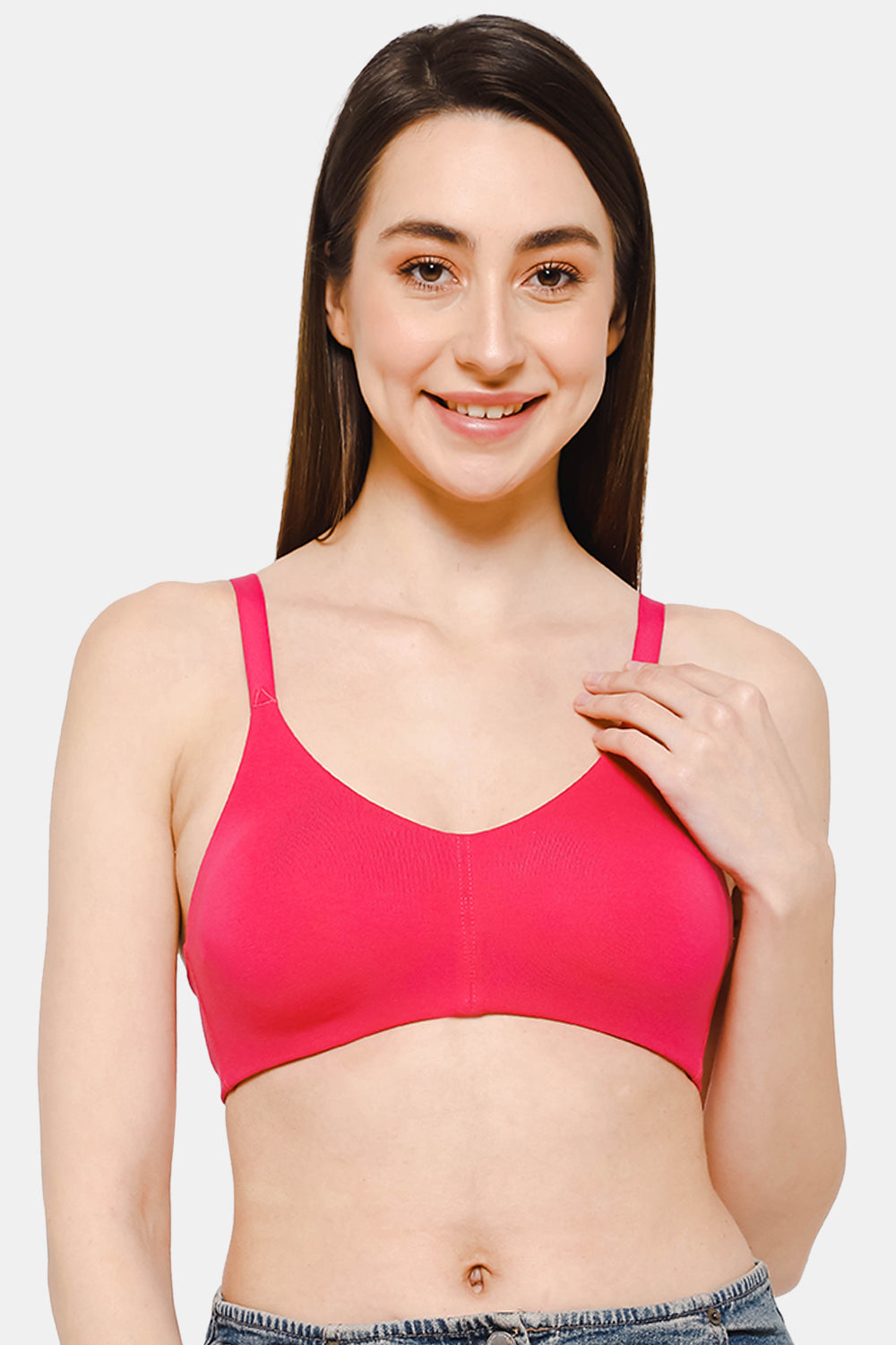 Intimacy High Coverage Non-Wired Non-Padded  T-Shirt Saree Bra- Pink