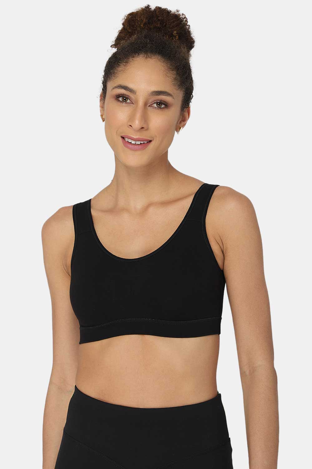 Buy Aimly Women's Cotton Non-Padded Non-Wired Ful Coverage Sports Bra 28  Beige Black Pack of 3 at