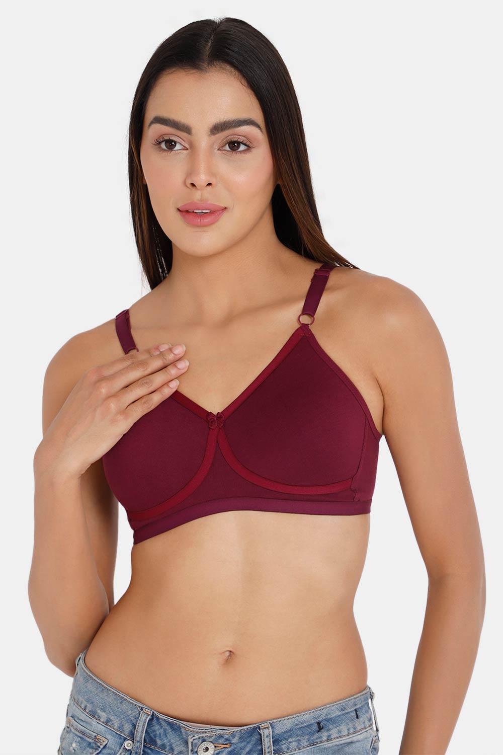 Naidu Hall High Coverage Non-Padded T-Shirt Bra - Wine