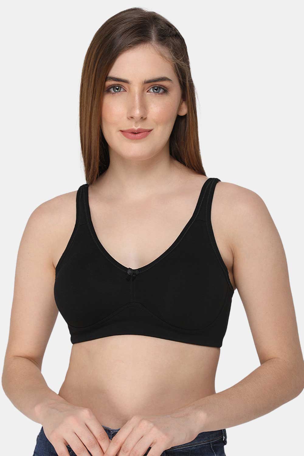 Cotton Casuals Padded Non-Wired T-Shirt Bra - Black