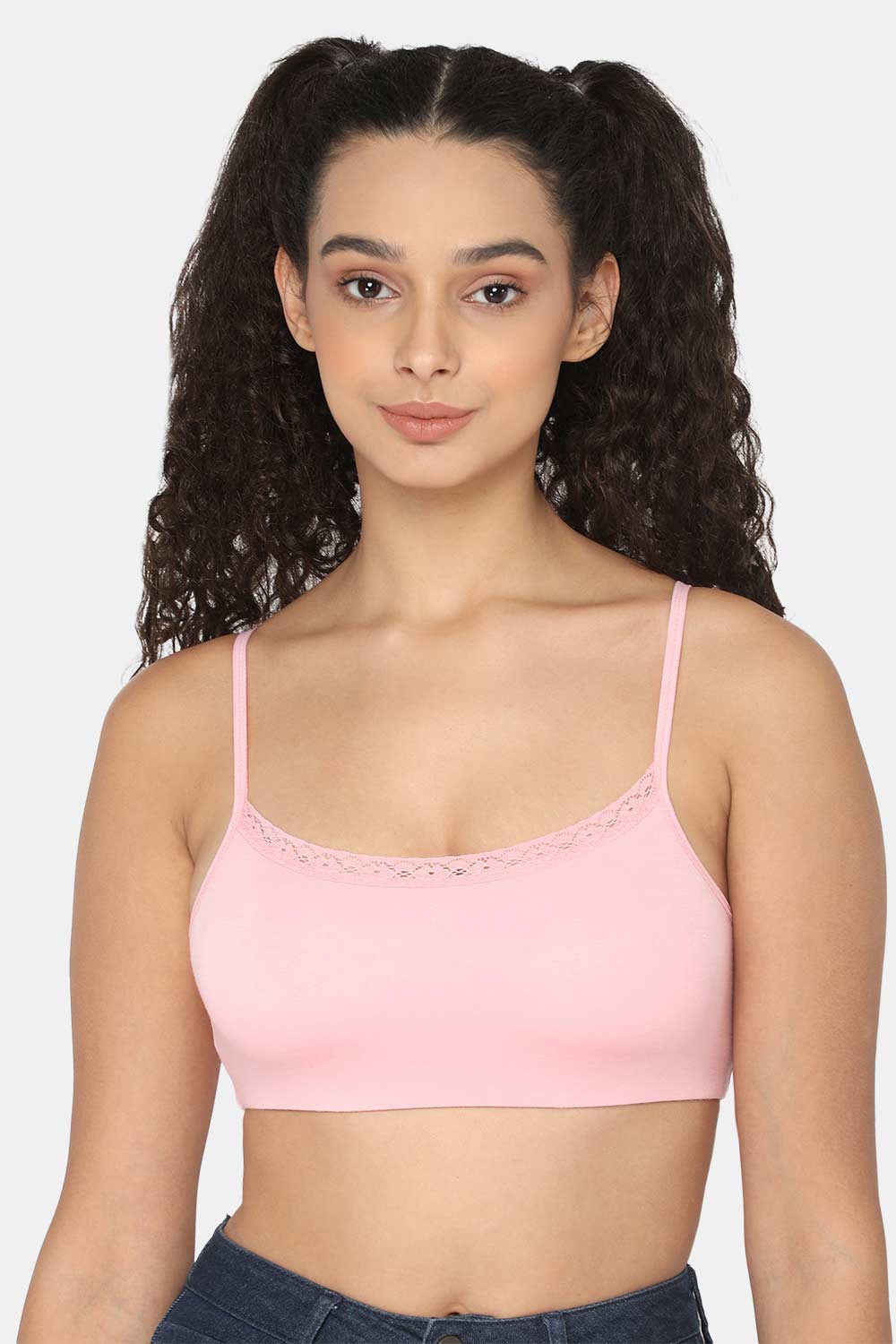 High Coverage Non-Wired Slip On Intimacy Teenager Bra -Baby Pink