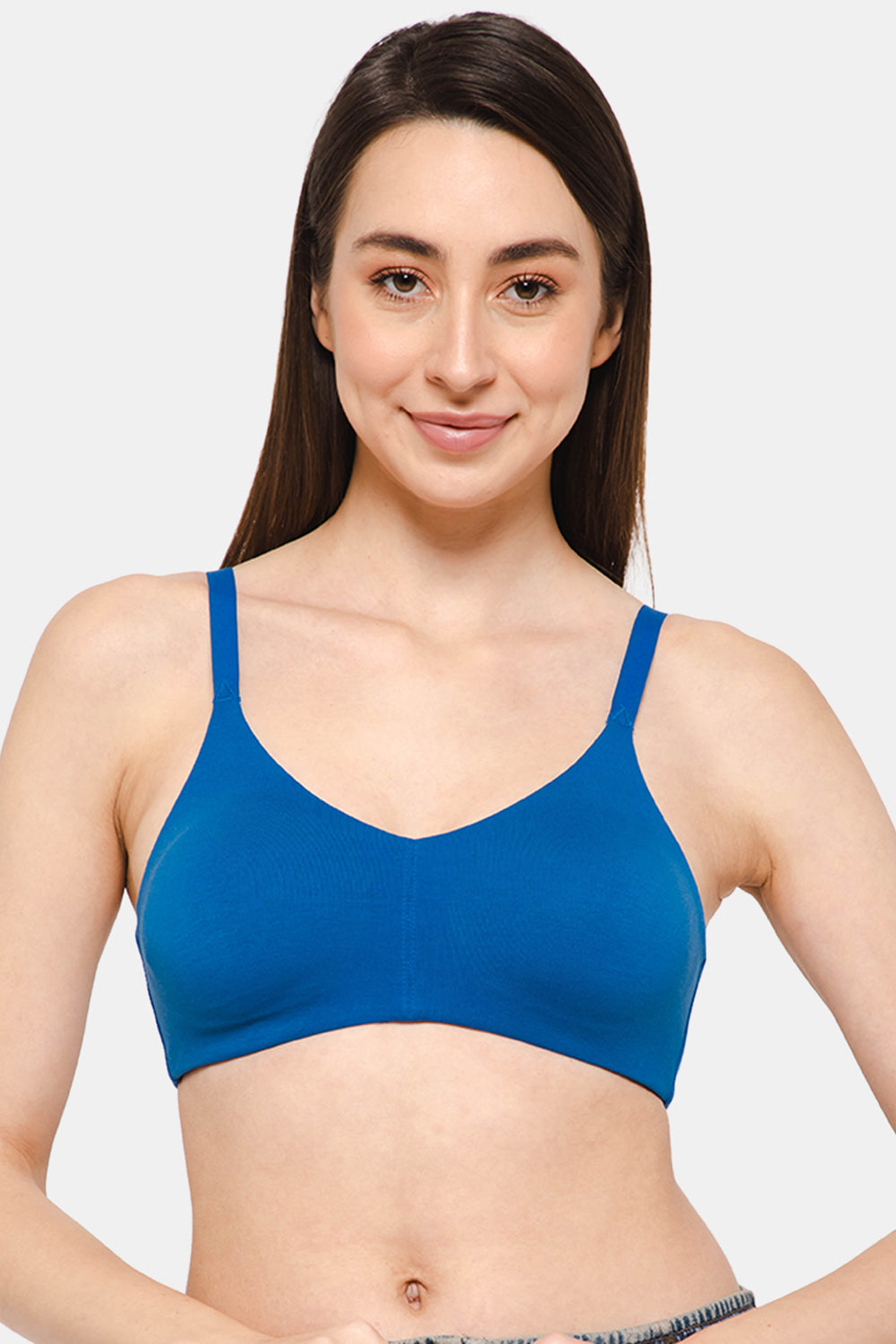 Intimacy High Coverage Non-Wired Non-Padded  T-Shirt Saree Bra- Blue
