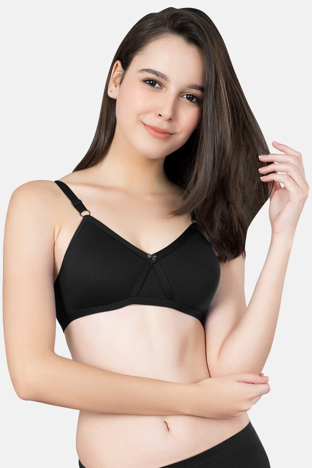 Intimacy High Coverage Non-Wired Non-Padded Everyday T-Shirt Bra-Black