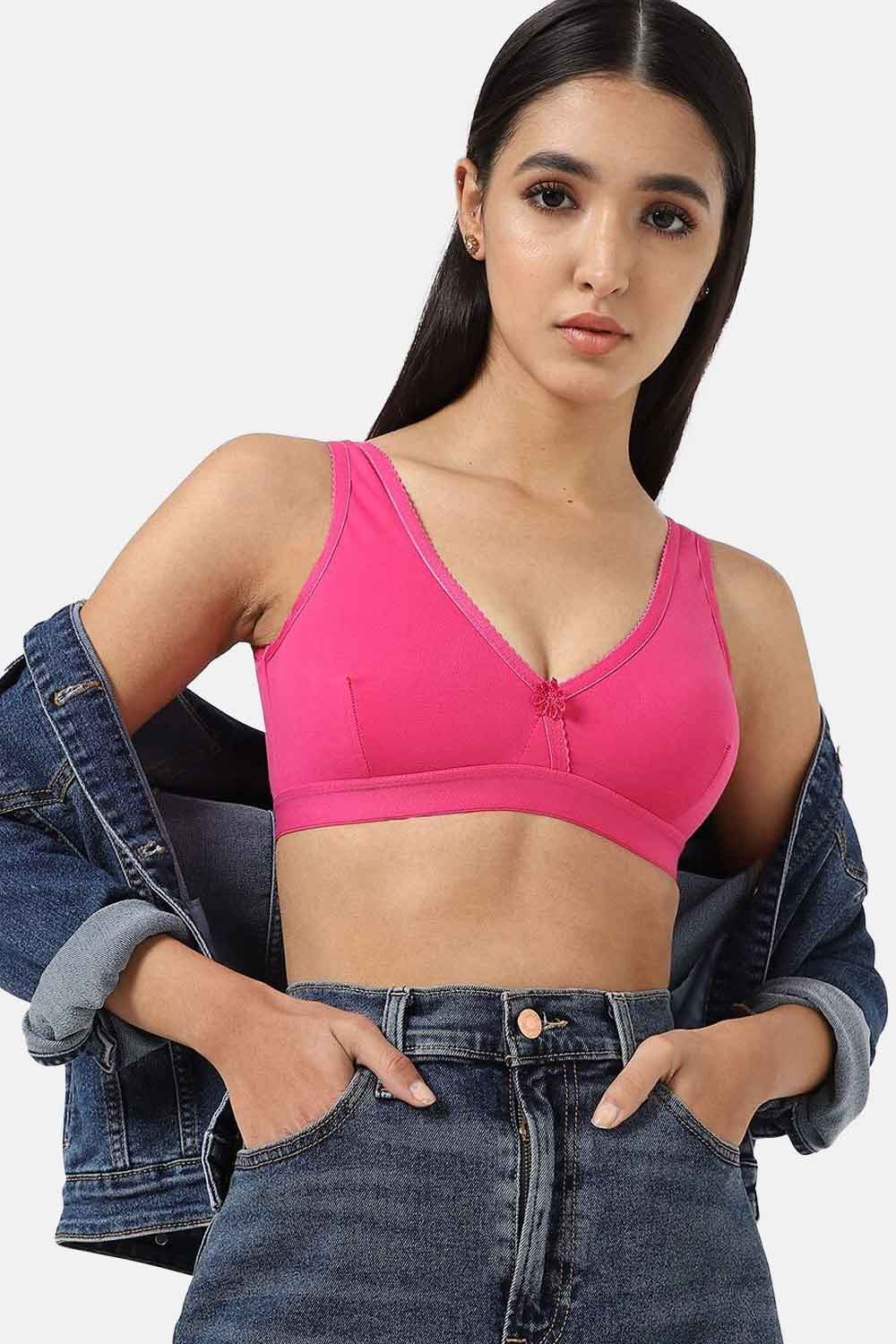 Non-Padded Intimacy Teenager Plunge Bra - Pink