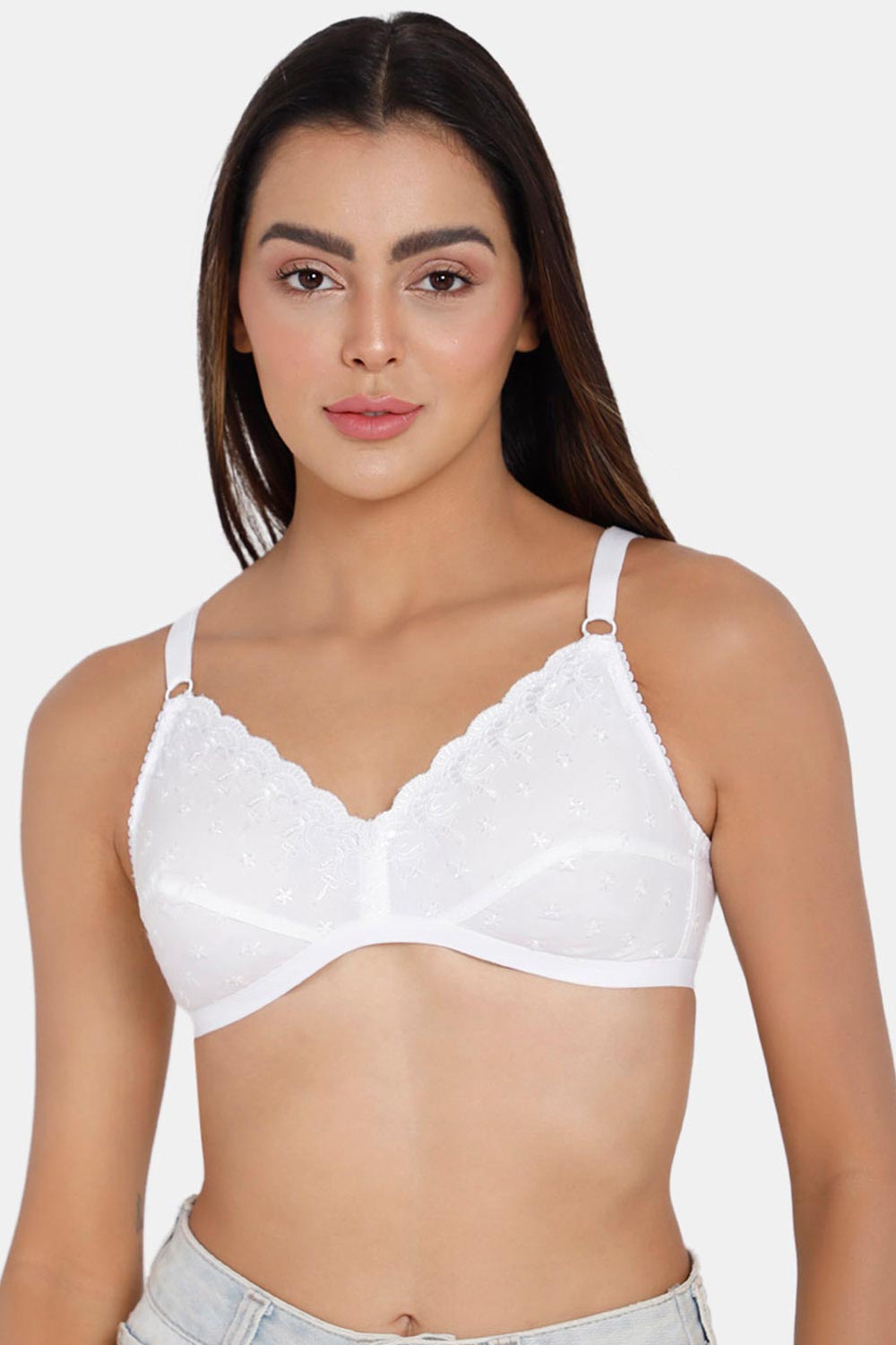 Lovable Cotton Non Padded Non Wired Full Coverage Bra in White