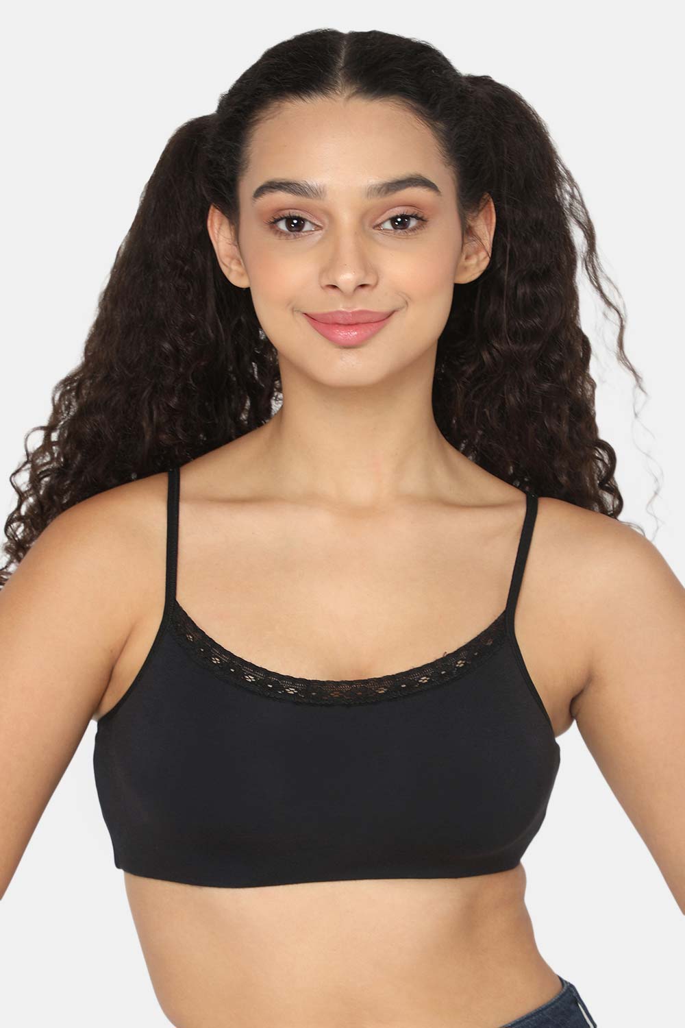 High Coverage Non-Wired Slip On Intimacy Teenager Bra -Black