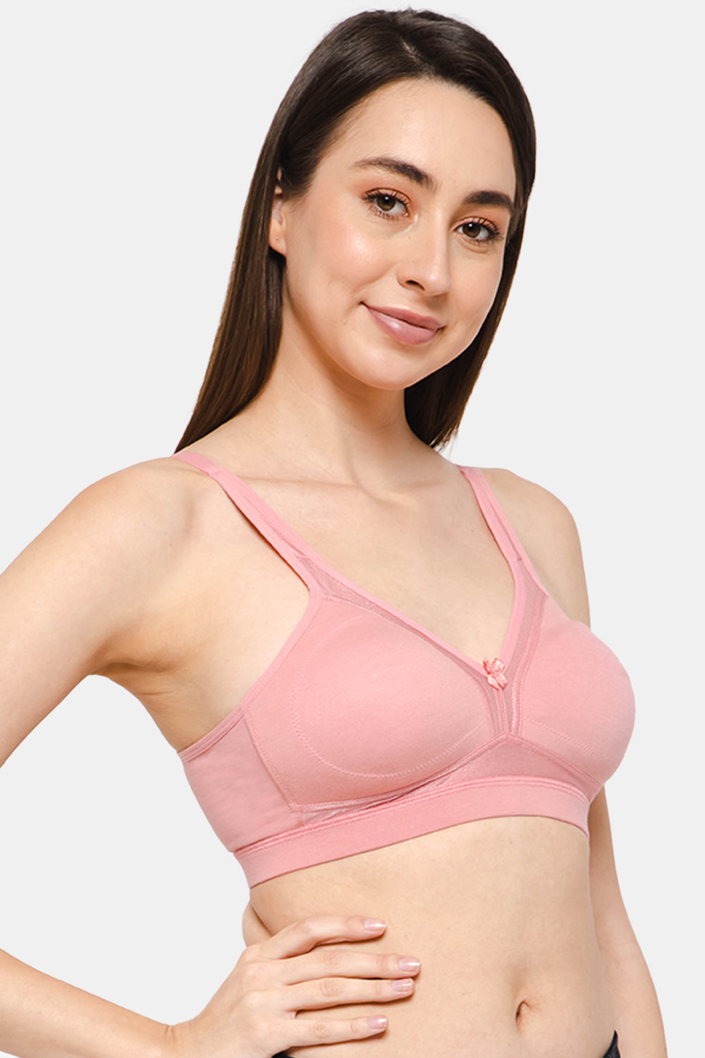 Intimacy Full Coverage Non-Wired T-Shirt Saree Bra- Light Pink