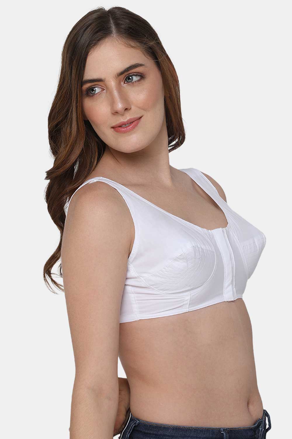 Naidu Hall High Coverage Non-Wired Non-Padded Front Open Cotton Saree Bra - NRPB