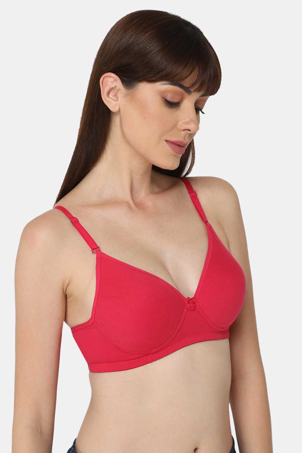 Intimacy Non-Wired Thin & Adjustable T-Shirt Padded Bra- Pink