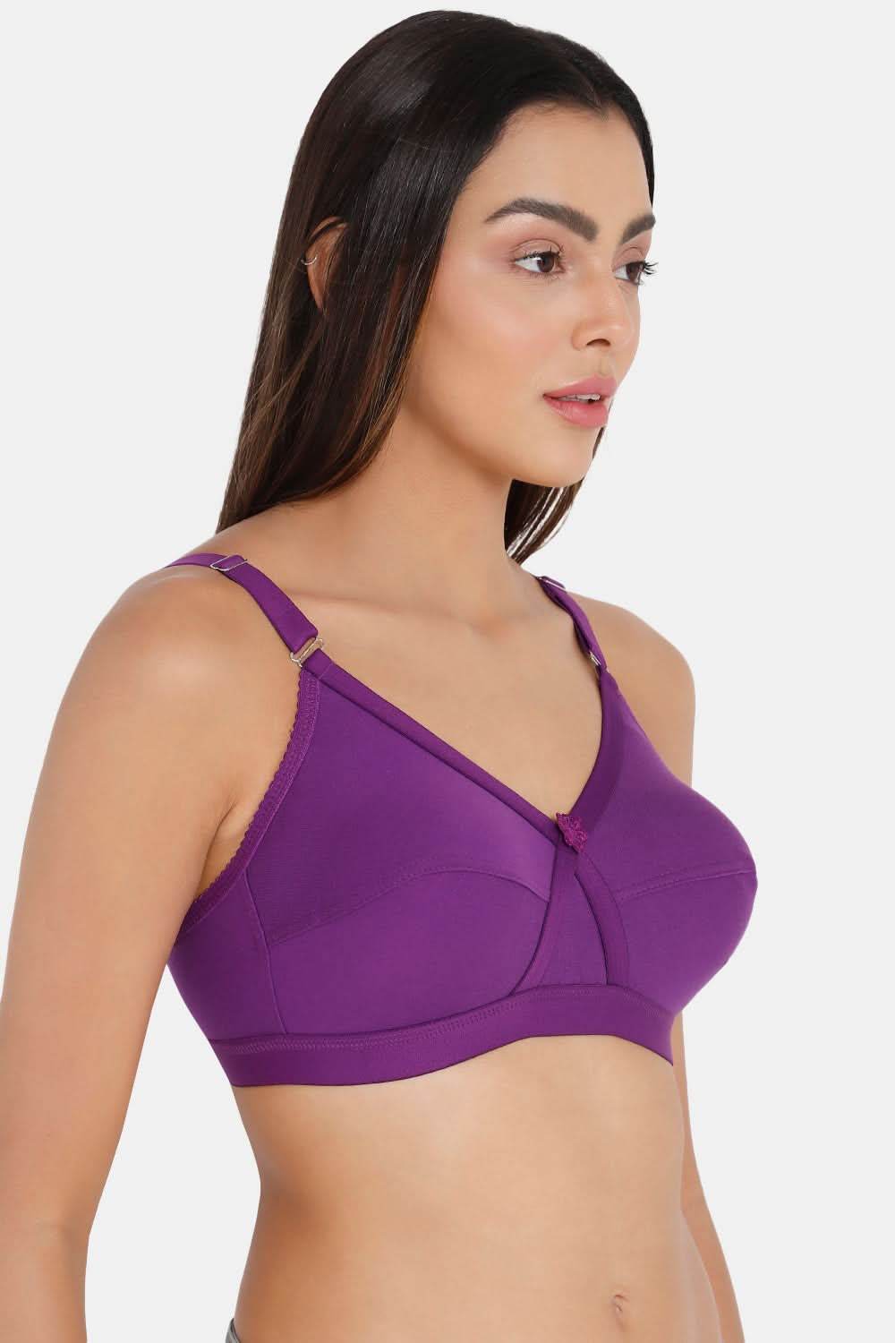 Intimacy Full Coverage Non-Wired Non-Padded Everyday Bra - Kriss Kross - Purple - Naidu Hall Family Store