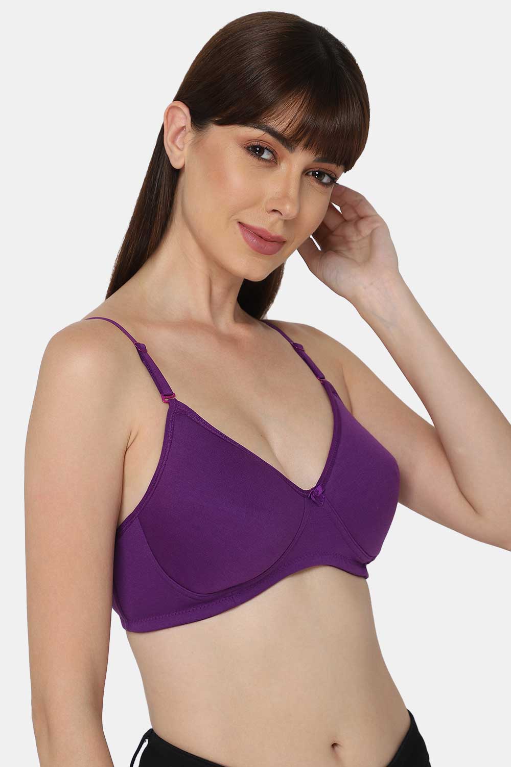 Intimacy Padded T-Shirt Bra- Purple