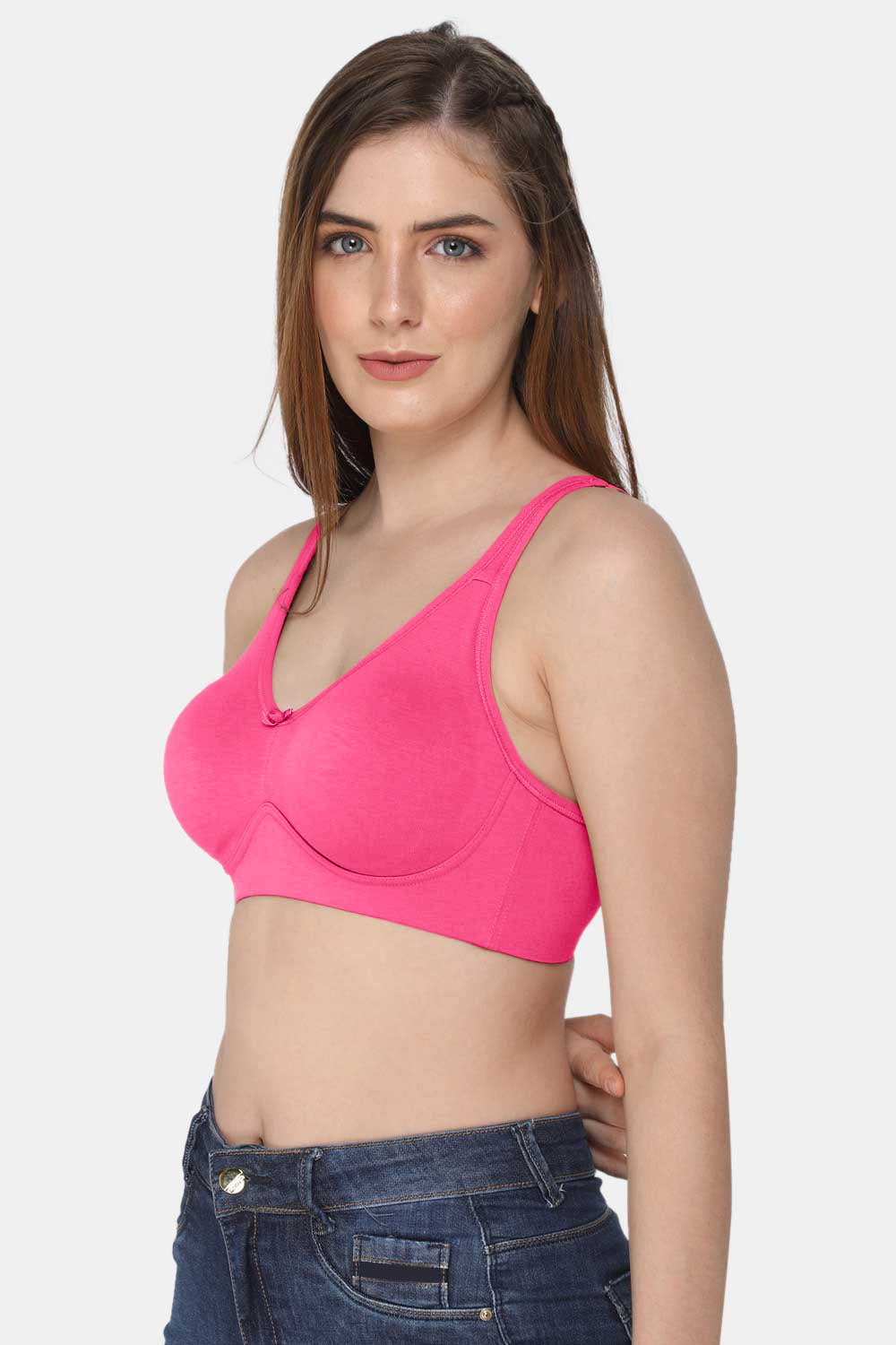 Intimacy High Coverage  Non-Padded Back Closure T-Shirt Bra- Pink