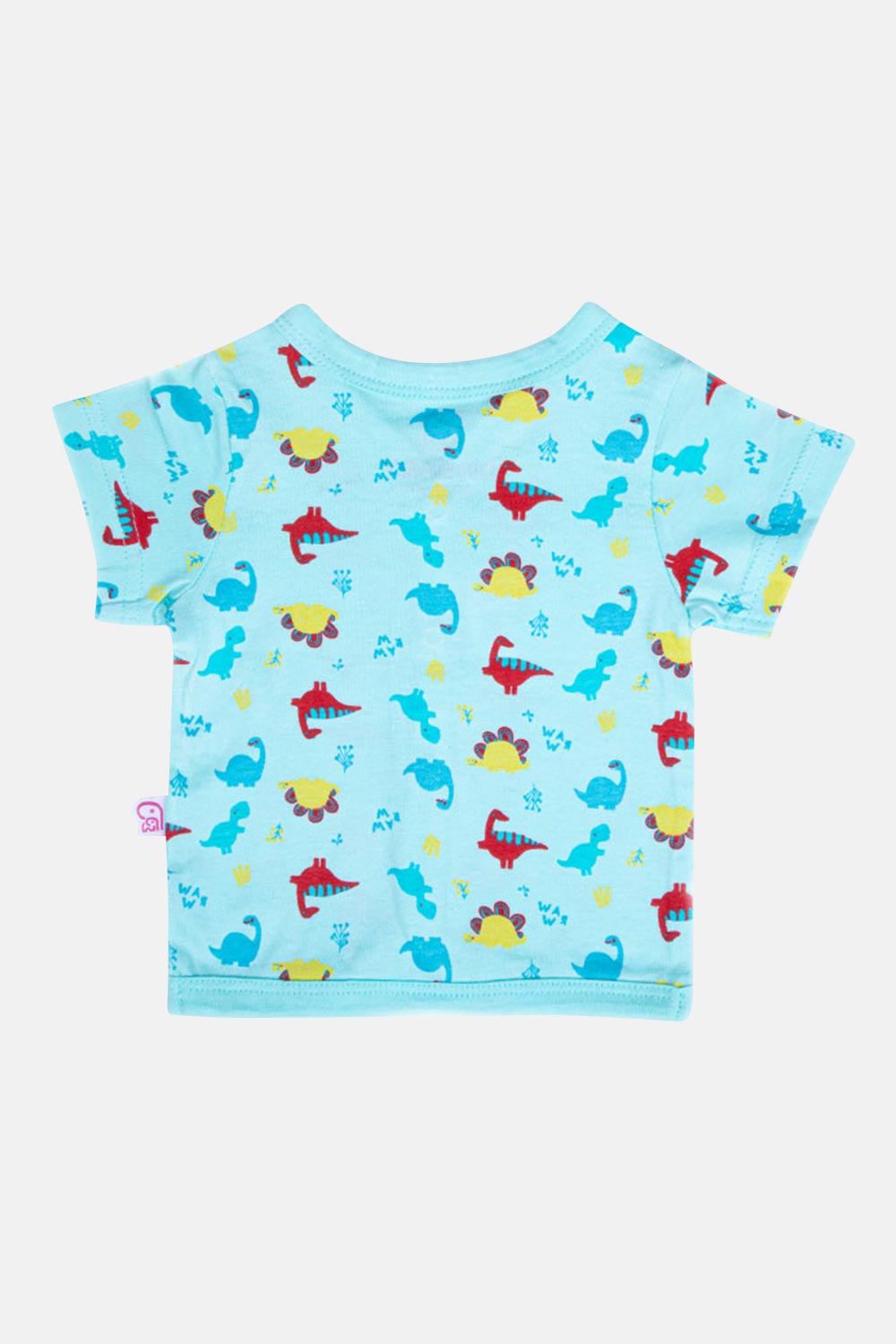 Oh Baby Dino Print V- Neck Half Sleeve - HS01 Size   0m-3m Color Aqua
