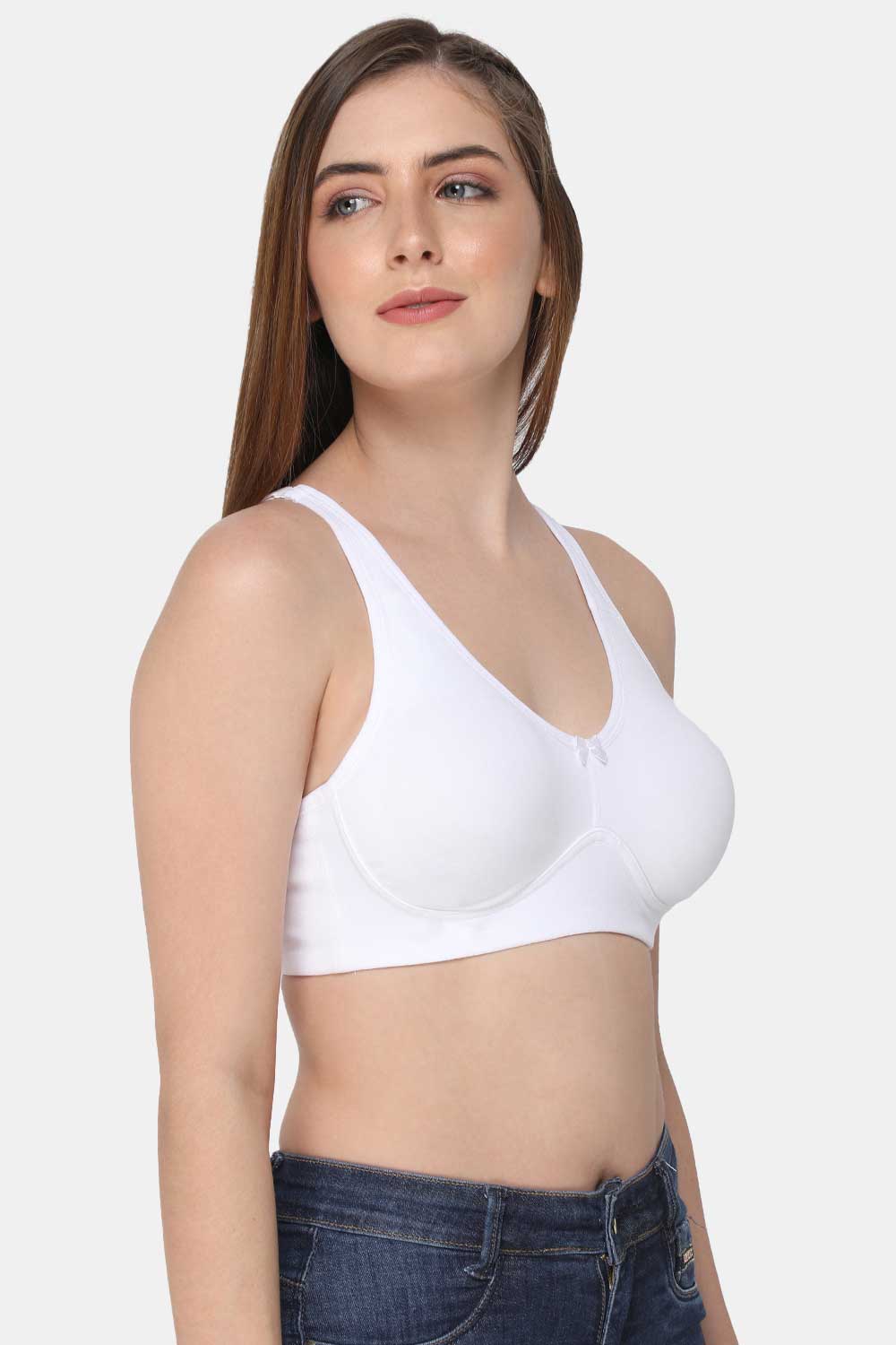 Intimacy Full Coverage Non-Padded Non-Wired Back Closure T-Shirt Bra - White