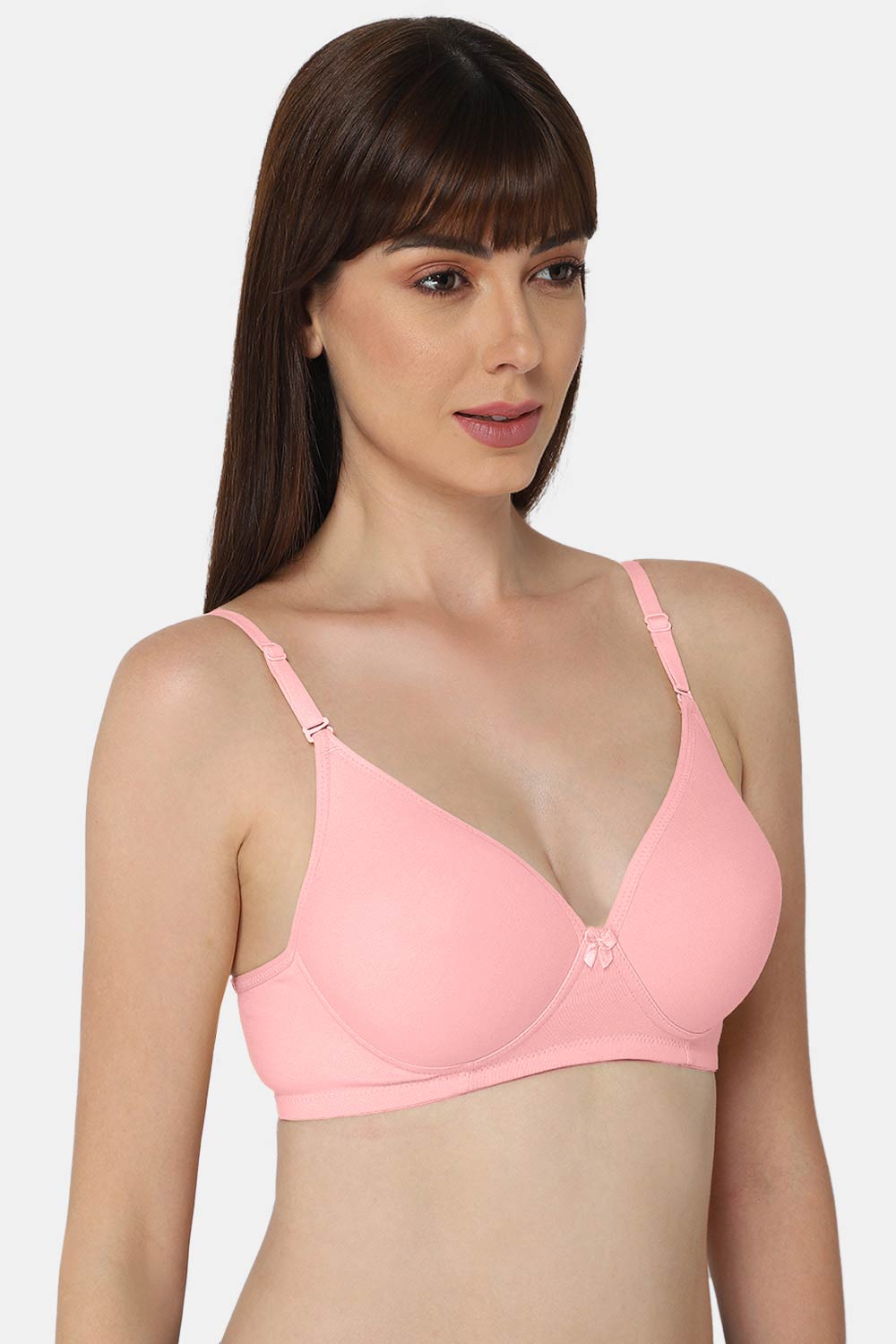 Intimacy Non-Wired Thin & Adjustable T-Shirt Padded Bra- Light Pink