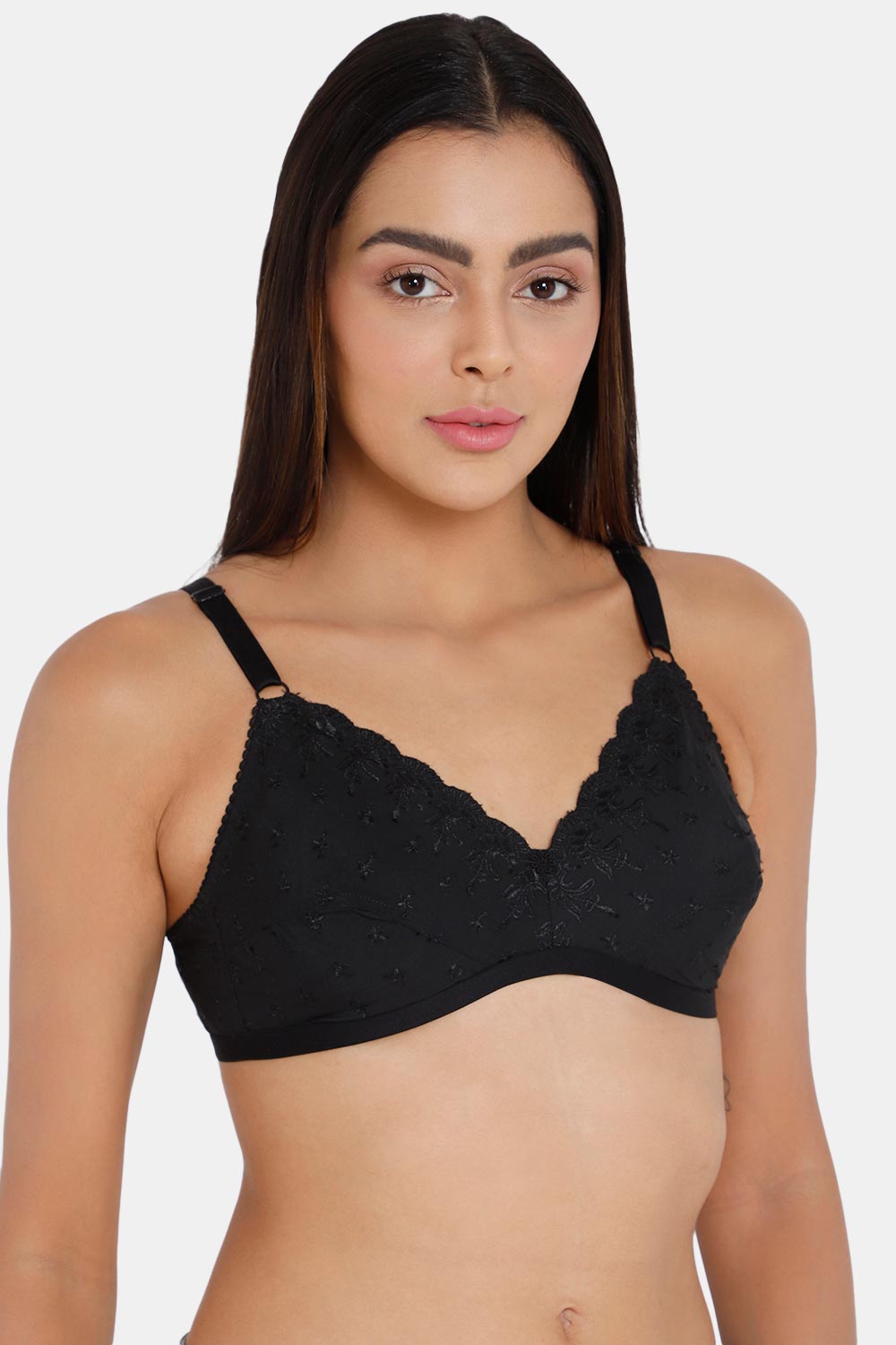 Lovable Cotton Non Padded Non Wired Full Coverage Bra in Black