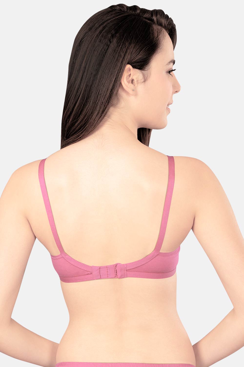 Intimacy High Coverage Broad Strap Non-Wired Non-Padded All-Rounder Everyday T-Shirt Bra-Light Pink