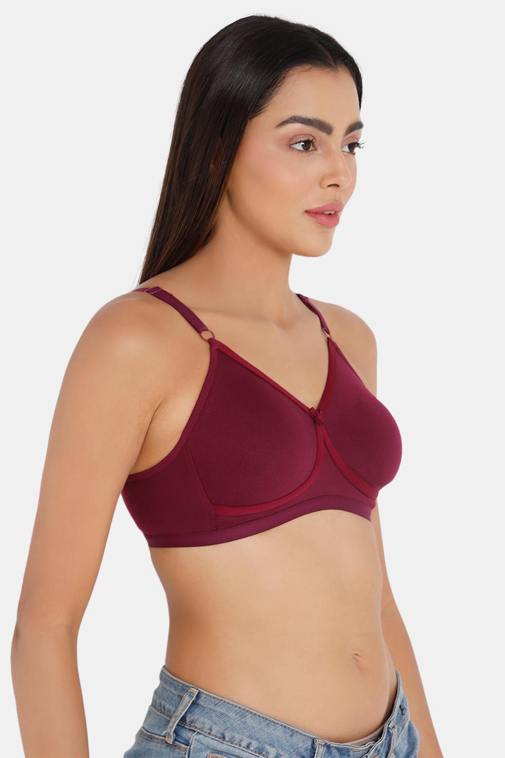 Naidu Hall High Coverage Non-Wired T-Shirt Bra- Wine