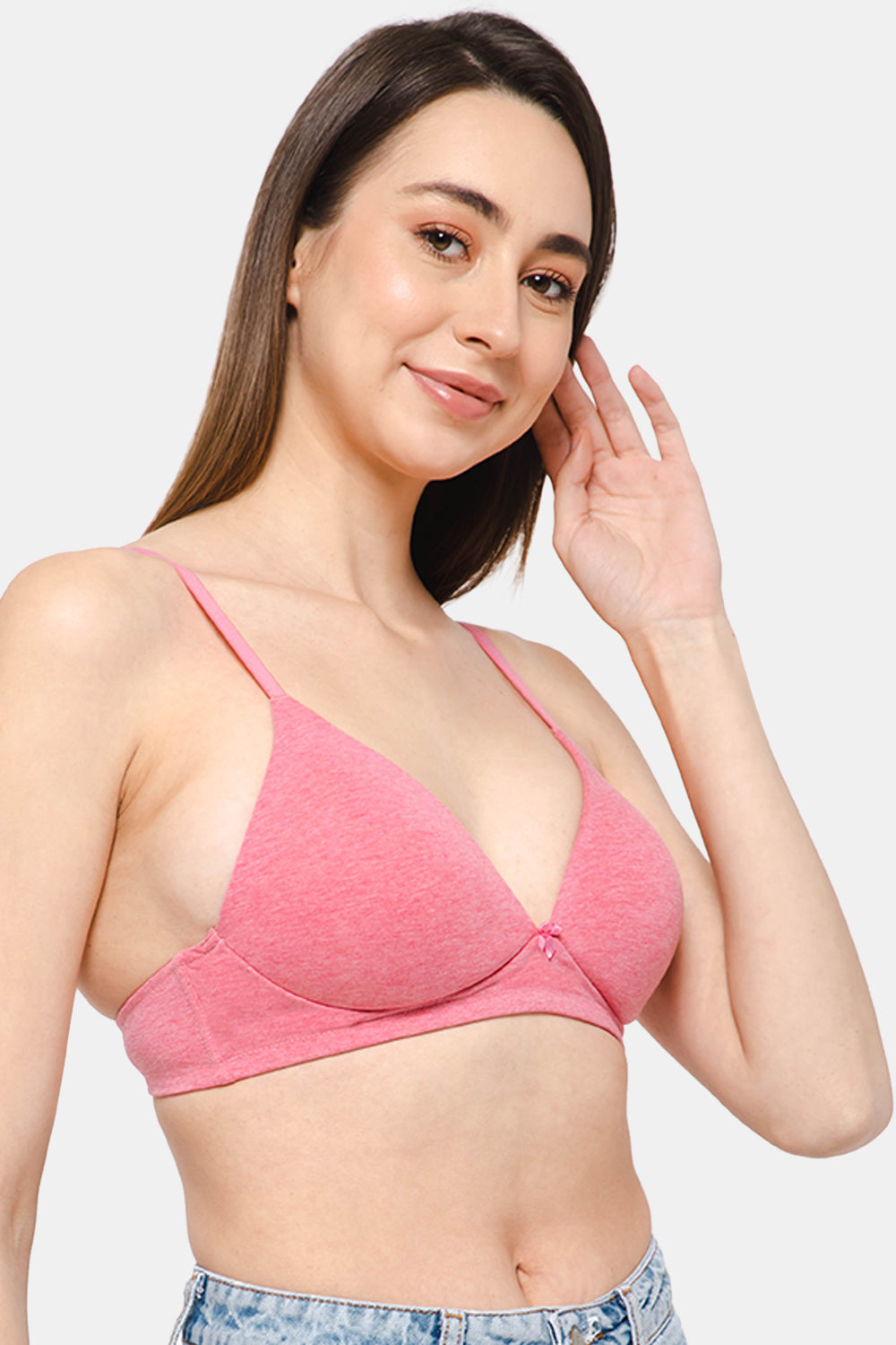 Intimacy Low Coverage Non - Wired Everyday T-shirt  Bra- Pink
