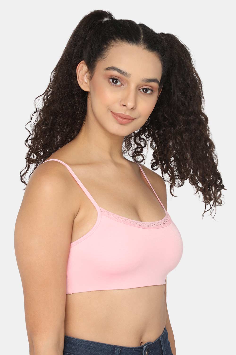 High Coverage Non-Padded Slip On Intimacy Teenager Bra -Baby Pink