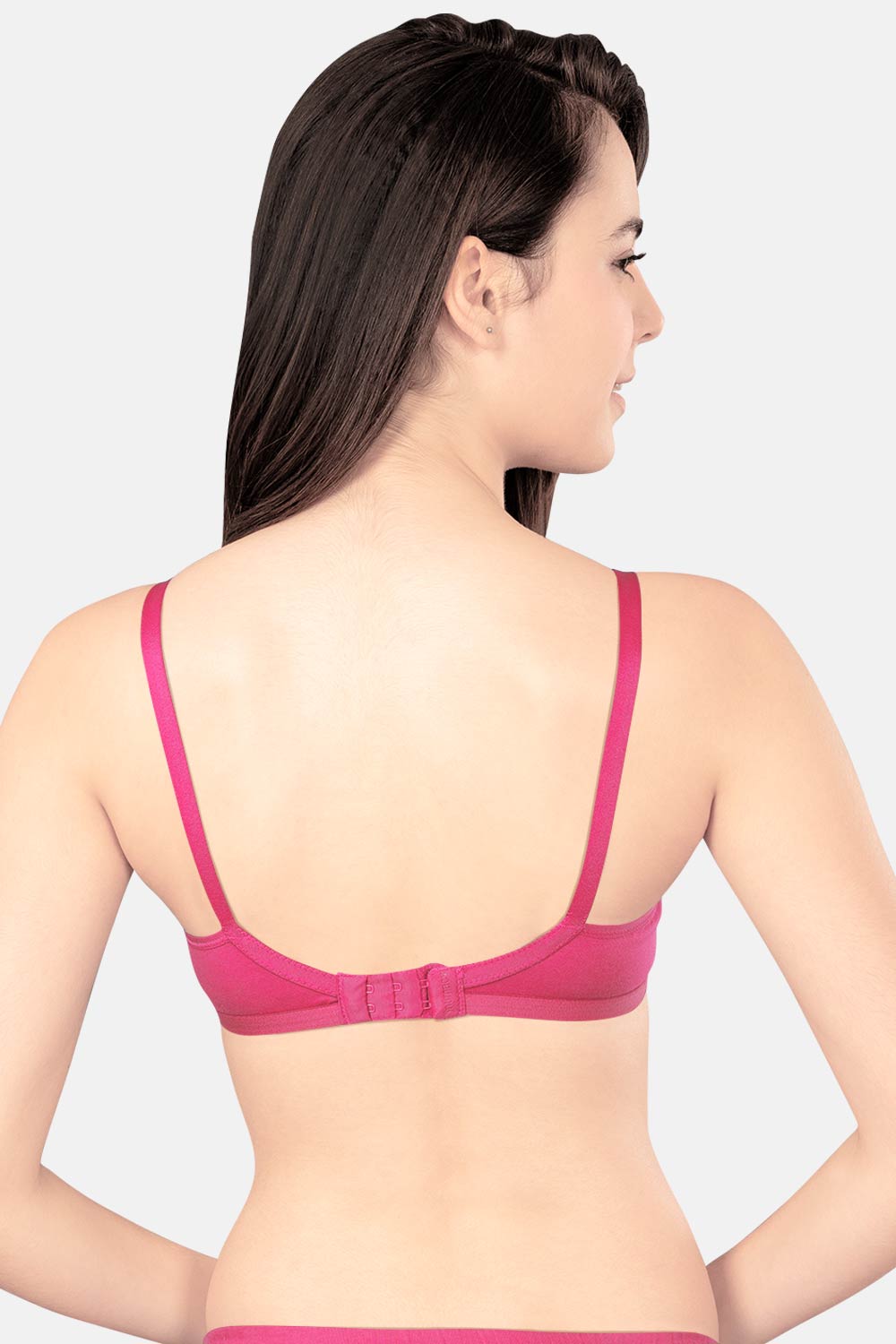 Intimacy High Coverage Broad Strap Non-Wired Non-Padded All-Rounder Everyday T-Shirt Bra-Pink