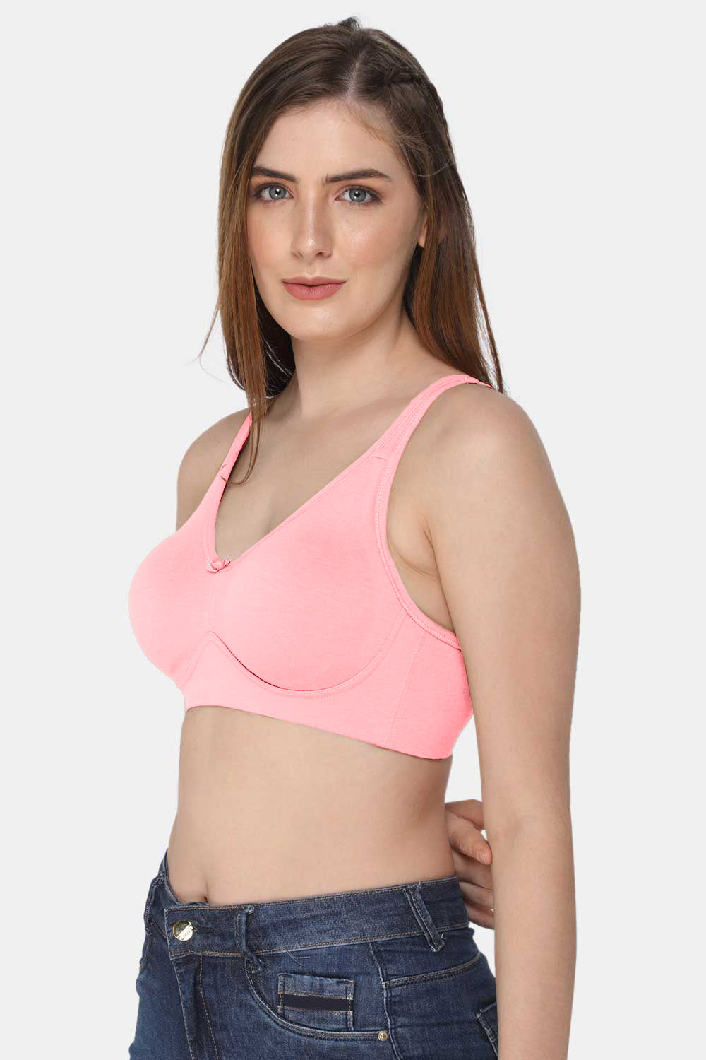 Intimacy High Coverage  Non-Padded Back Closure T-Shirt Bra- Light Pink