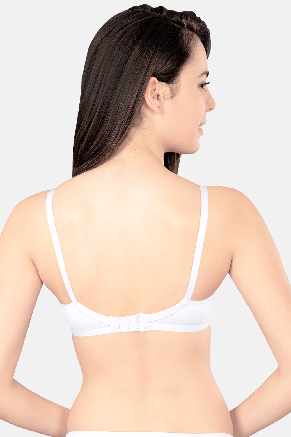 Intimacy High Coverage Broad Strap Non-Wired Non-Padded All-Rounder Everyday T-Shirt Bra-White