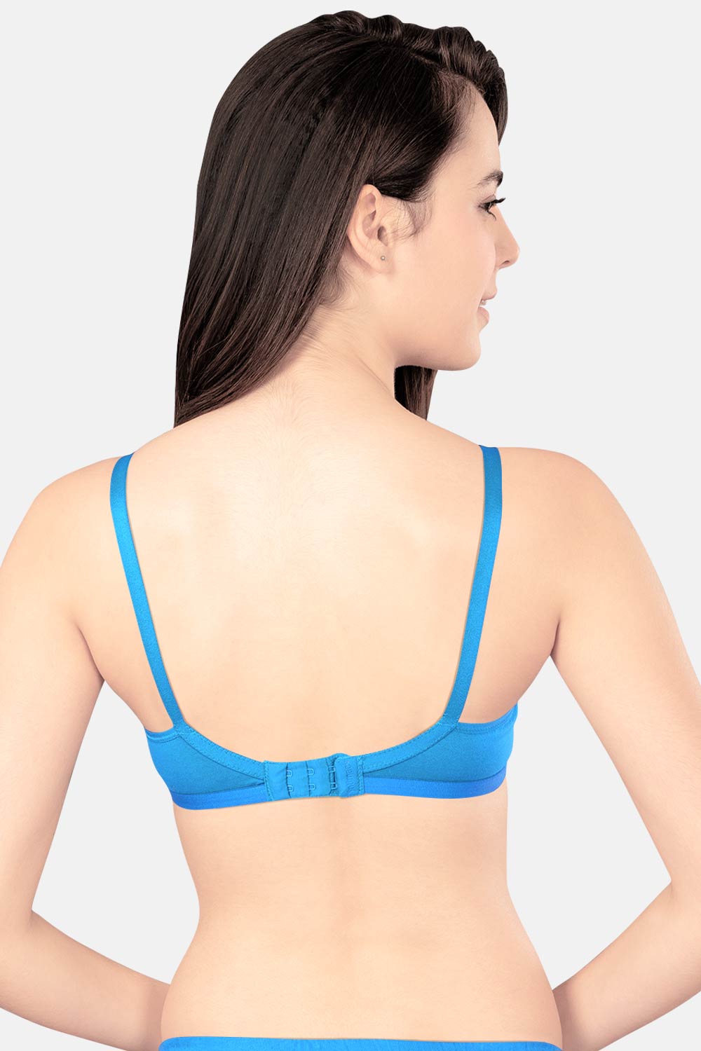 Intimacy High Coverage Broad Strap Non-Wired Non-Padded All-Rounder Everyday T-Shirt Bra-Blue