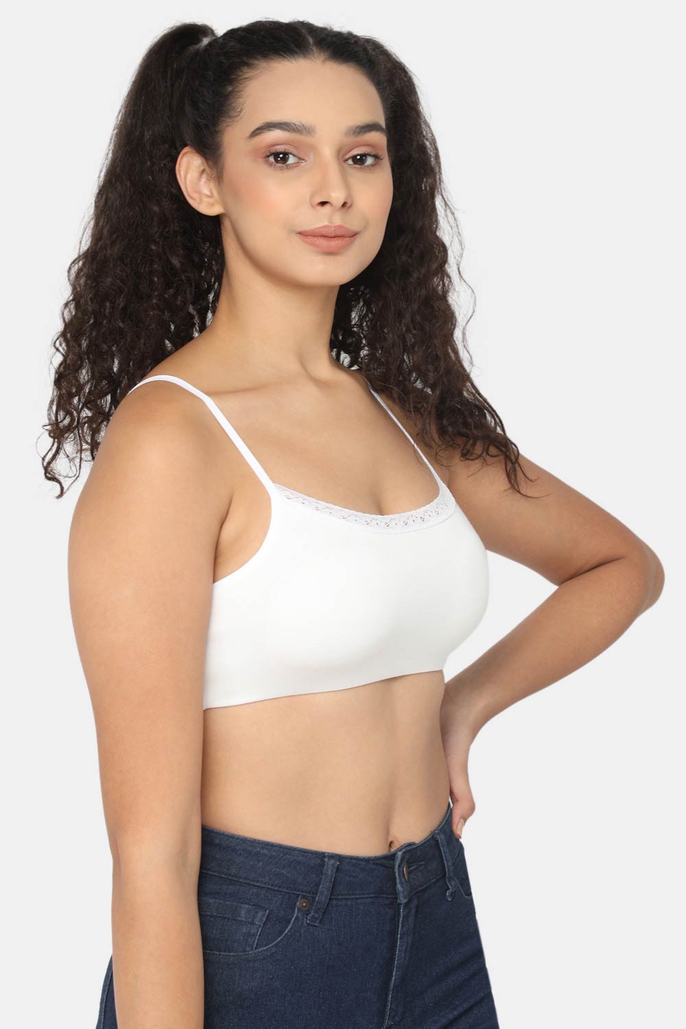 Non-Wired Non-Padded Slip On Intimacy Teenager Bra -White