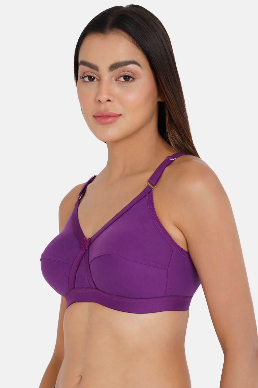 Intimacy Full Coverage Non-Wired Non-Padded Everyday Bra - Kriss Kross - Purple - Naidu Hall Family Store