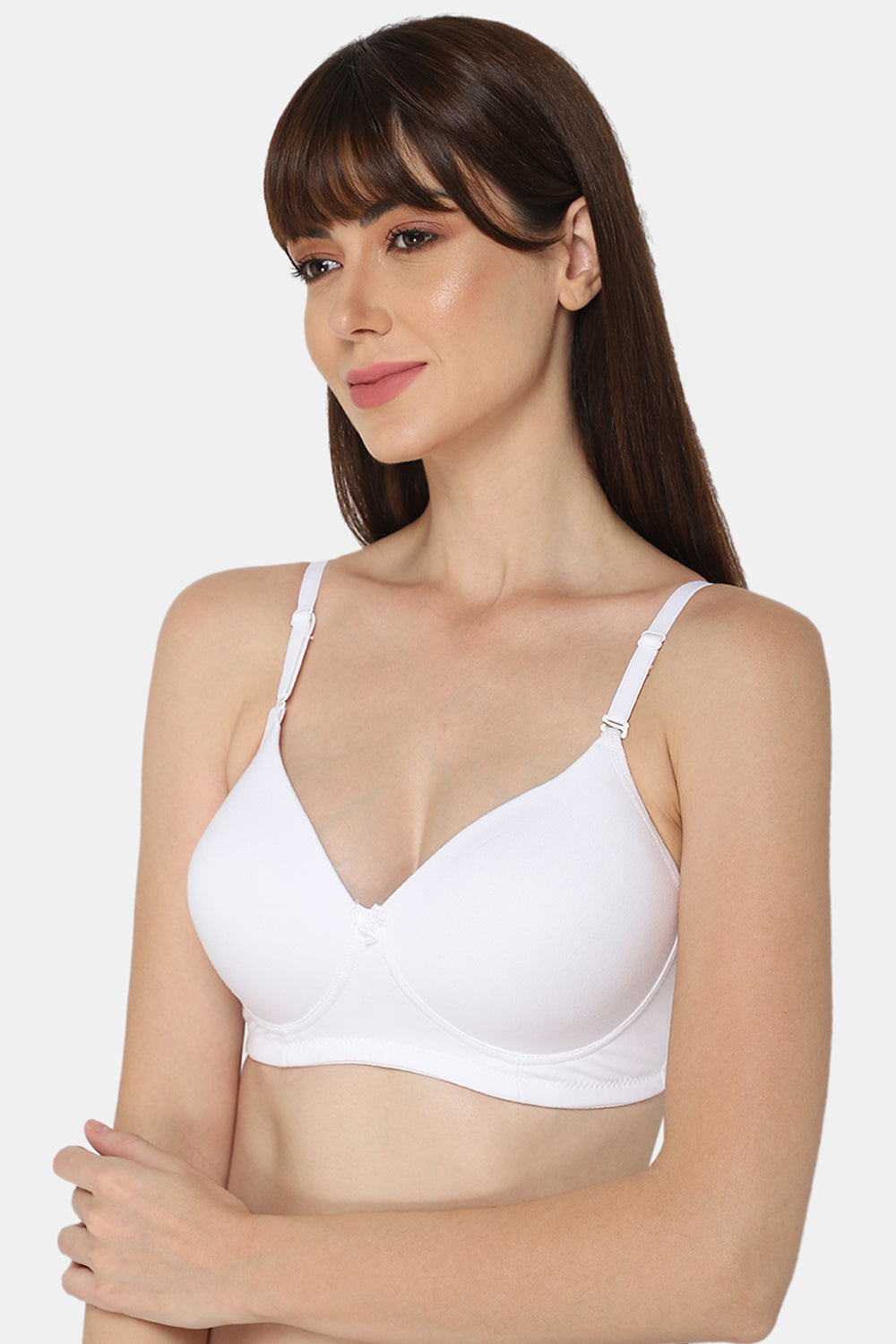 Buy Kulua Net Lightly Padded Non-Wired Wire Free T-Shirt Full Cup Air Sports  Bra Regular wear Sports wear Half Coverage White 28 (C) Pack of 2 at