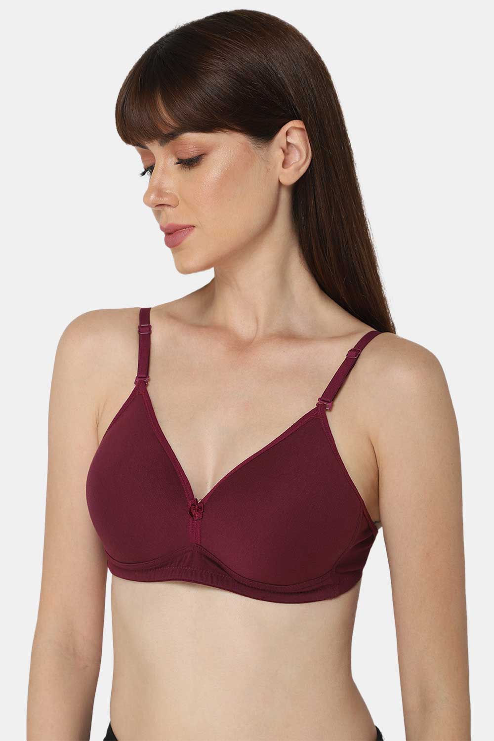 Buy Maroon Red Cotton Wirefree Padded Women Bra Online at Low Prices in  India 