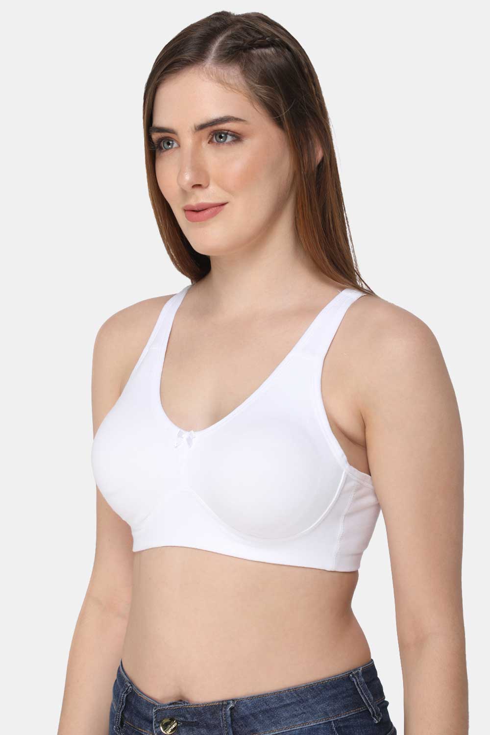 Intimacy Full Coverage Non-Wired Back Closure T-Shirt Bra - White