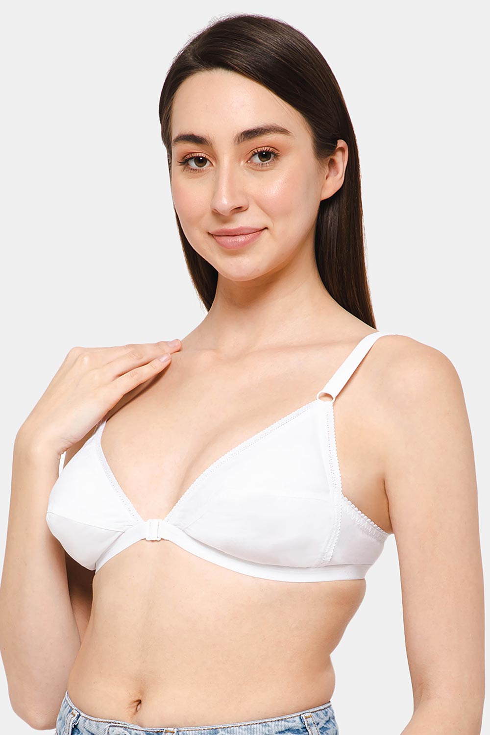 Front-Open Saree Bra - Cotton Front Low Coverage Non-Wired Non-Padded  Sweat-Absorbent Intimacy Bra