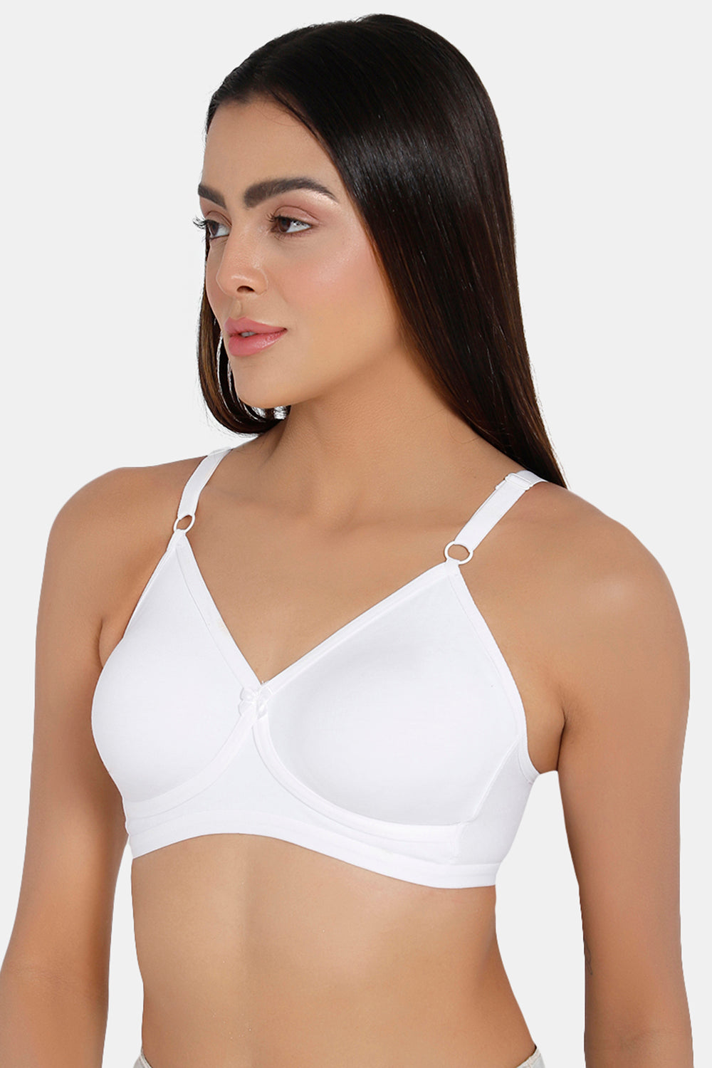 Naidu Hall High Coverage T-Shirt Bra-White  Black Color 30B