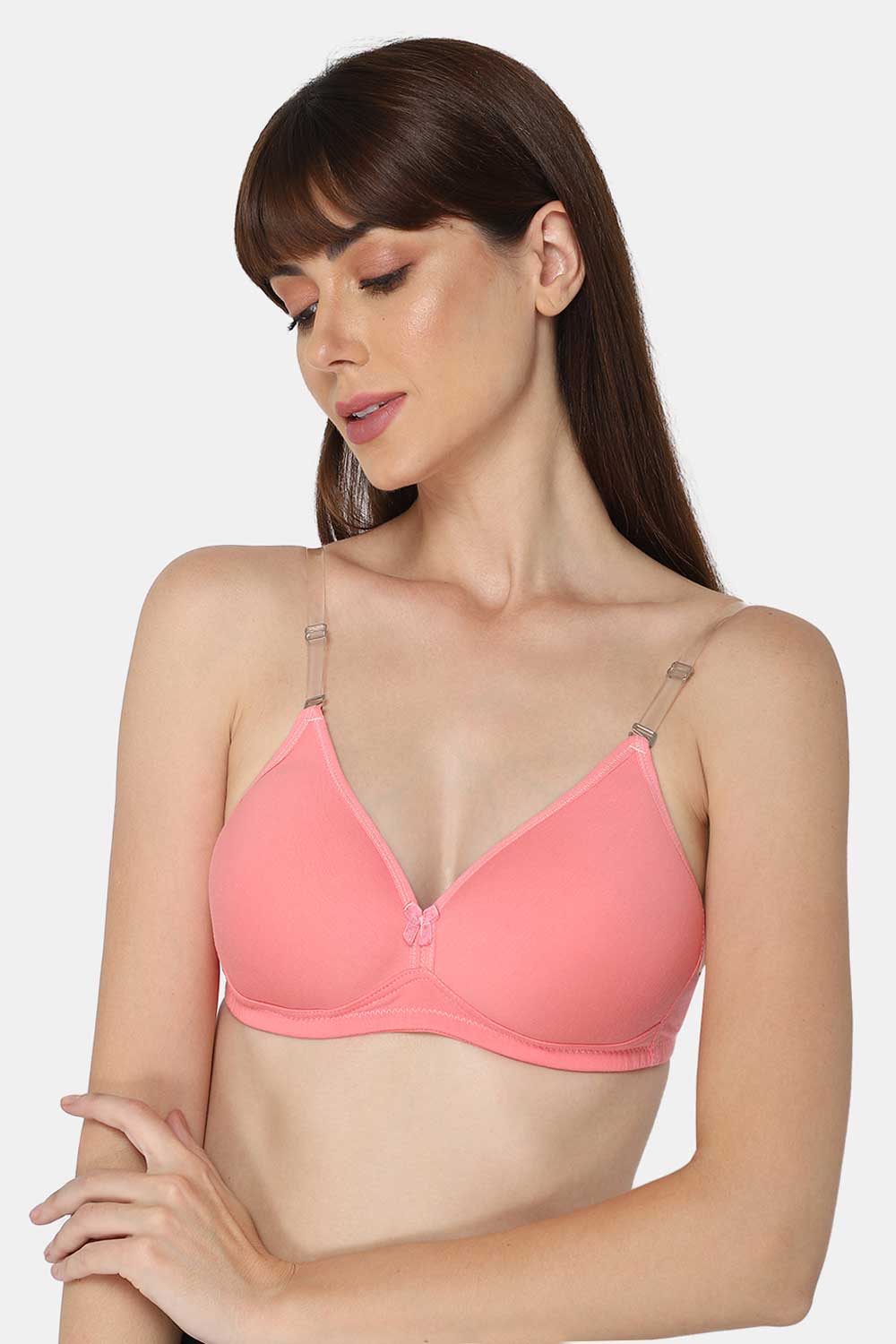 Buy Bodycare Seamless Padded Bra-B, C & D Cup Bra With Free Transparent  Straps-Pack Of 2 - Pink online