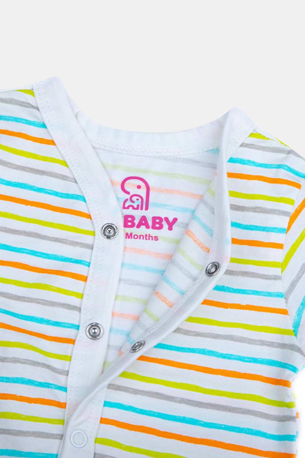 Oh Baby Scribbles Print V- Neck Half Sleeve - HS01 Size   0m-3m Color Off White
