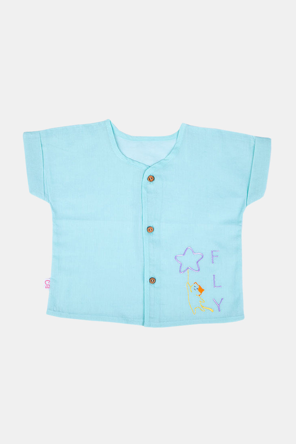Oh Baby Fly Embroidery Extended Half Sleeve Shirt - EV01 Size   0m-3m Color Lemon Yellow