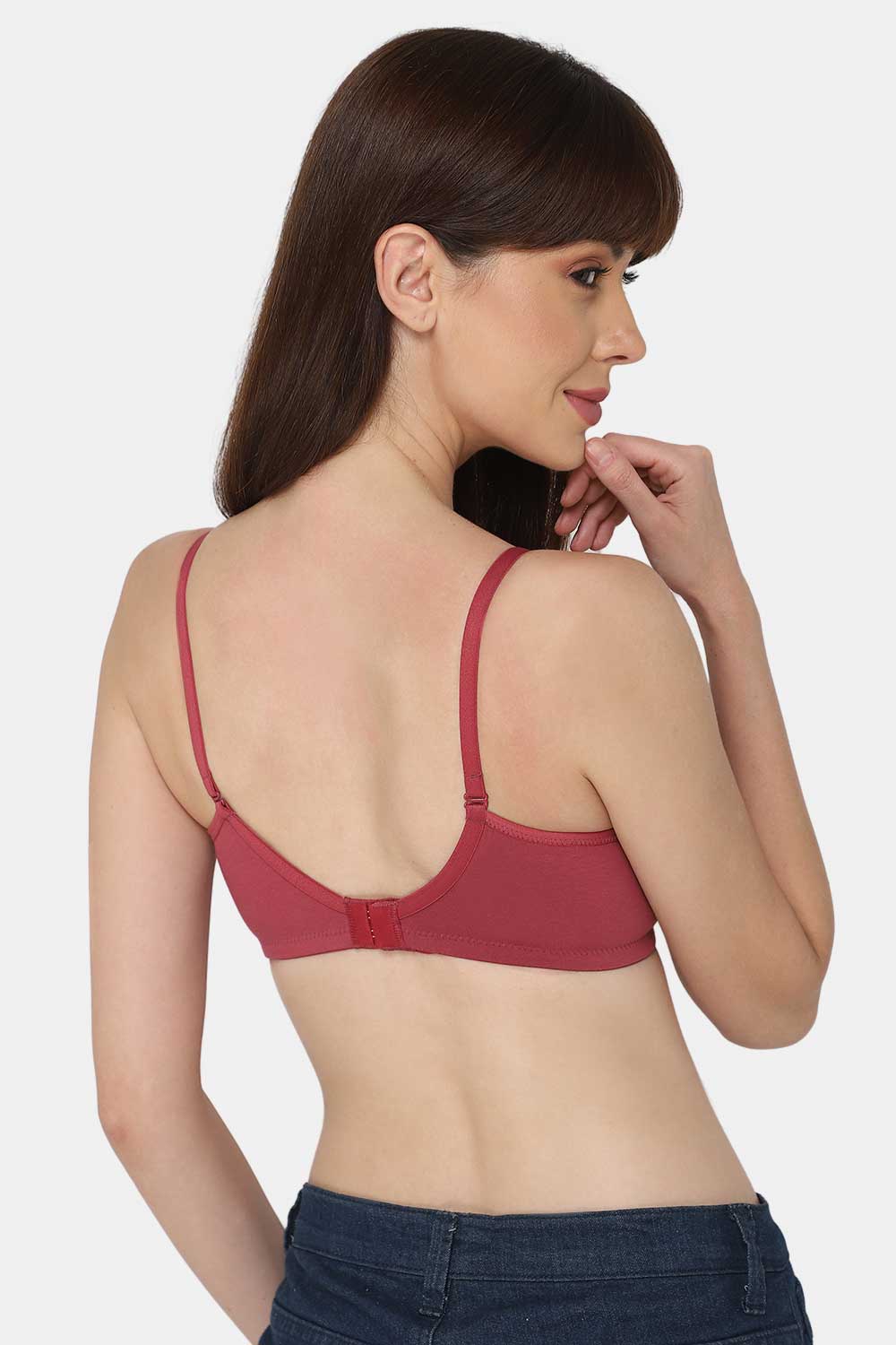 Intimacy Non-Wired Thin & Adjustable T-Shirt Padded Bra- Claretred