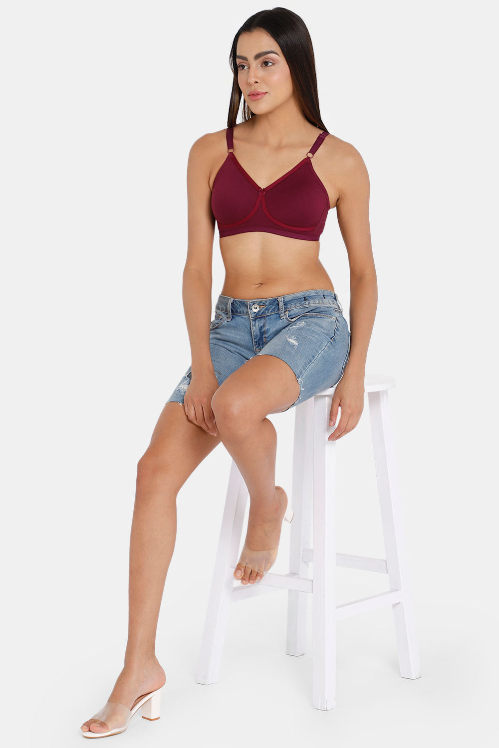 Naidu Hall  Non-Wired T-Shirt Bra-Wine