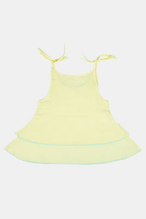 Oh Baby Shoulder Knot Sleeveless Frock - FR03 Size   0m-3m Color Lemon Yellow