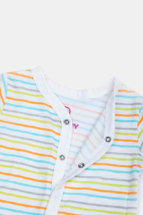 Oh Baby Scribbles Print V- Neck Full Sleeve - FS01 Size   0m-3m Color Off White