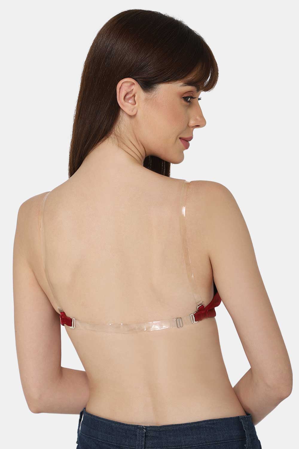 Transparent Strap Backless Bra Women Non Padded Bra
