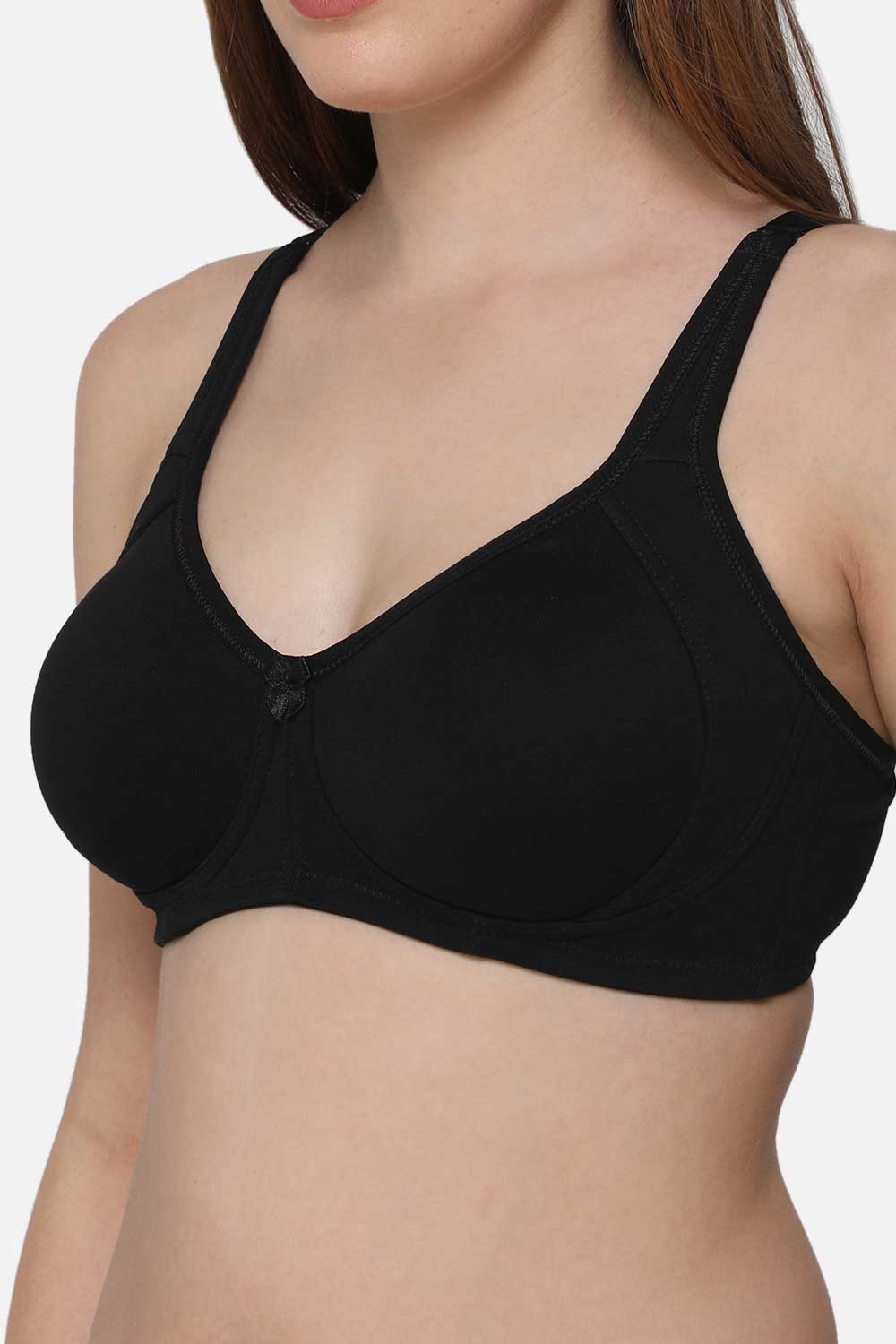 Intimacy High Coverage Non-Wired Non-Padded T-shirt Bra  Everyday bra- Black