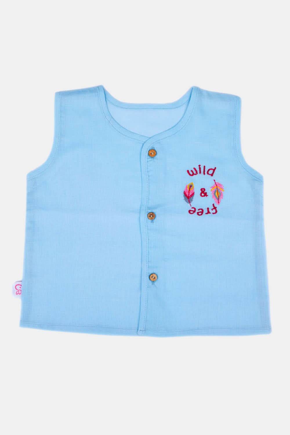 Oh Baby Wild Free Cotton Sleeveless Shirt with Front Button Opening - PV01 - Naidu Hall Family Store