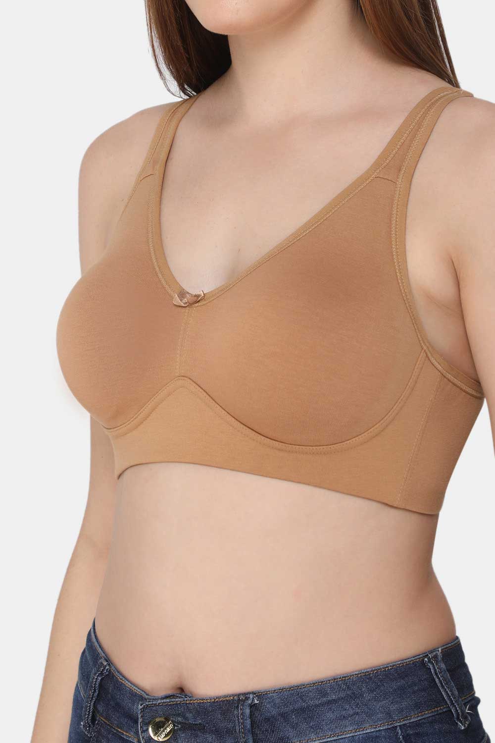 Intimacy Full Coverage Non-Padded Non-Wired Back Closure T-Shirt Bra - Skin