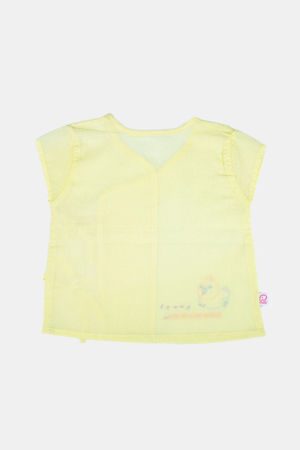 Oh Baby Follow Your Dreams Front Side Knot Vest Frill Sleeve - KV01 Size   0m-3m Color Lemon Yellow