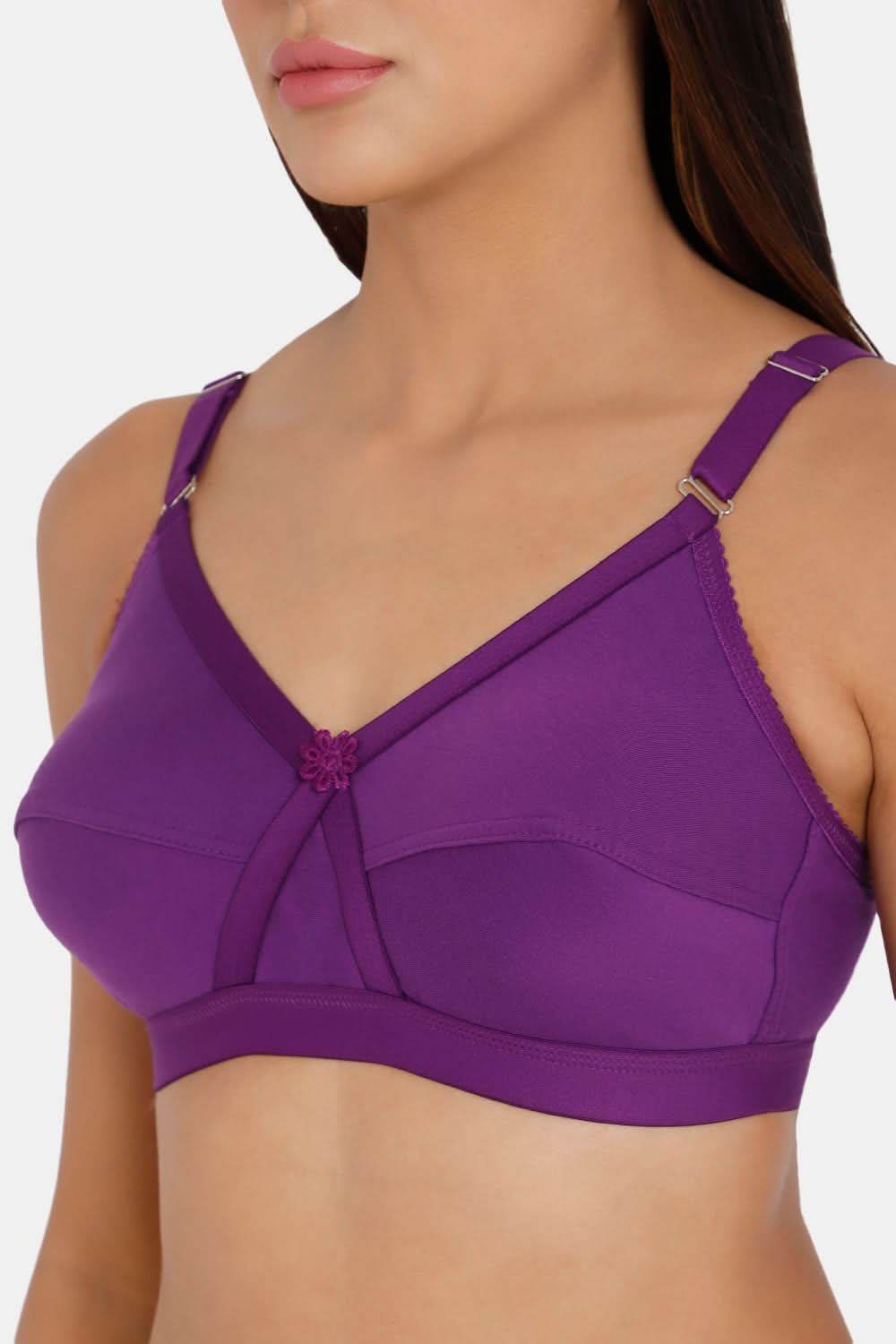 Intimacy Full Coverage Non-Wired Non-Padded Everyday Bra - Kriss Kross - Purple - Naidu Hall Family Store